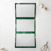 クリスマスゴールデンスノーフレークonグリーンバックグラウンド 三つ折りプログラム (内部)