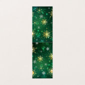 クリスマスゴールデンスノーフレークonグリーンバックグラウンド 名刺 (外部フラット)