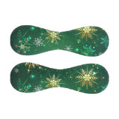 クリスマスゴールデンスノーフレークonグリーンバックグラウンド 野球ボール (パネル)