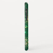 クリスマスゴールデンスノーフレークonグリーンバックグラウンド Case-Mate iPhoneケース (裏面/左)