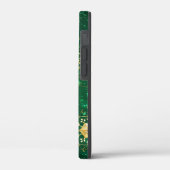 クリスマスゴールデンスノーフレークonグリーンバックグラウンド Case-Mate iPhoneケース (裏面 / 左)