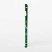 クリスマスゴールデンスノーフレークonグリーンバックグラウンド samsung galaxyケース (右側)