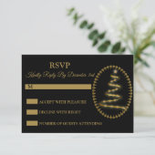 クリスマスゴールデンツリーブラックホリデー 出欠カード (スタンド正面)