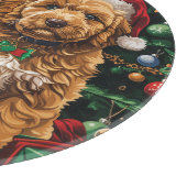 クリスマスゴールデンドゥードルパピードッグ カッティングボード (角)