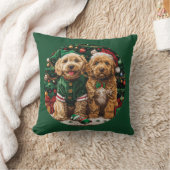 クリスマスゴールデンドゥードルパピードッグ クッション (ブランケット)