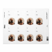 クリスマスゴールデンドゥードルパピードッグ ラベル (フルシート)