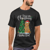 クリスマスゴールデンドルトナディアパジャマドッグクリスマス Tシャツ (正面)
