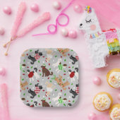 クリスマスゴールデンドルラブラドール紙プレート ペーパープレート (パーティー)