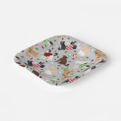 クリスマスゴールデンドルラブラドール紙プレート ペーパープレート (傾斜あり)