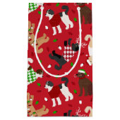 クリスマスゴールデンドルラブラドール スモールペーパーバッグ (正面)