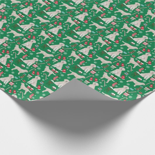 クリスマスゴールデンドードルラッピング紙 ラッピングペーパー (角)