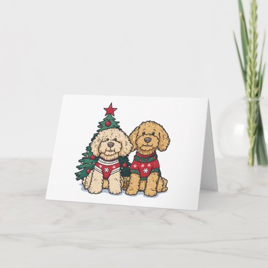 クリスマスゴールデンドール犬 シーズンカード (正面)