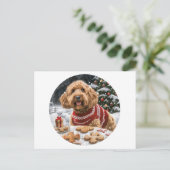 クリスマスゴールデンドール犬 シーズンポストカード (スタンド正面)
