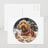 クリスマスゴールデンドール犬 シーズンポストカード (正面/裏面)
