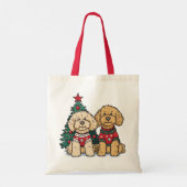 クリスマスゴールデンドール犬 トートバッグ (裏面)