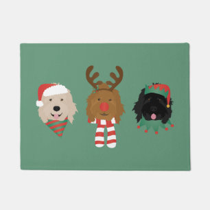 クリスマスゴールデンドール犬 ドアマット