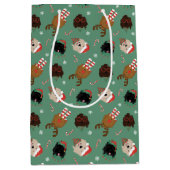 クリスマスゴールデンドール犬 ミディアムペーパーバッグ (正面)