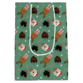 クリスマスゴールデンドール犬 ミディアムペーパーバッグ (裏面)