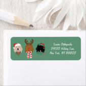 クリスマスゴールデンドール犬 ラベル (インサイチュ)