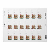 クリスマスゴールデンドール犬 ラベル (フルシート)