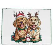 クリスマスゴールデンドール犬 ラージペーパーバッグ (裏面)