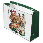 クリスマスゴールデンドール犬 ラージペーパーバッグ (裏面アングル)