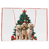 クリスマスゴールデンドール犬 ラージペーパーバッグ (裏面)