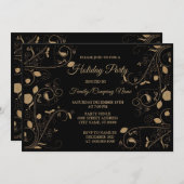 クリスマスゴールデンパターンホリデーズパーティー 招待状 (正面/裏面)
