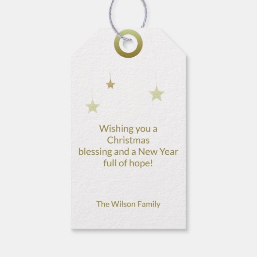 クリスマスゴールデンフレームワンフォトスター ギフトタグ (裏面)