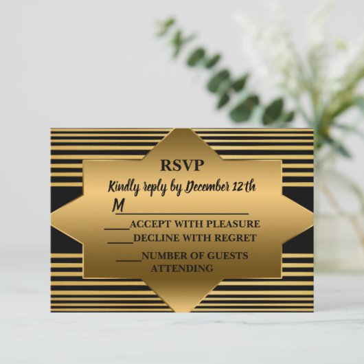 クリスマスゴールデンブラックジオメトエレガントリ 出欠カード (スタンド正面)