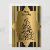 クリスマスゴールデンブラックジオメトリックエレガントパーティーinv 招待状 (裏面)