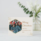 クリスマスゴールデンヘキサゴン写真 ポストカード (スタンド正面)