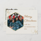 クリスマスゴールデンヘキサゴン写真 ポストカード (正面/裏面)