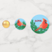 クリスマスゴールデンボール、（鳥）ショウジョウコウカンチョウ、パインコーン コンフェッティ (裏面)