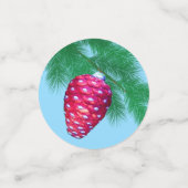 クリスマスゴールデンボール、（鳥）ショウジョウコウカンチョウ、パインコーン コンフェッティ (スモール正面)