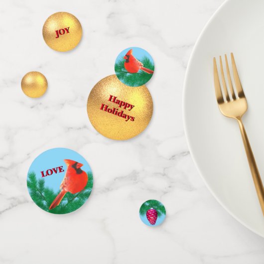 クリスマスゴールデンボール、（鳥）ショウジョウコウカンチョウ、パインコーン コンフェッティ (グループ)