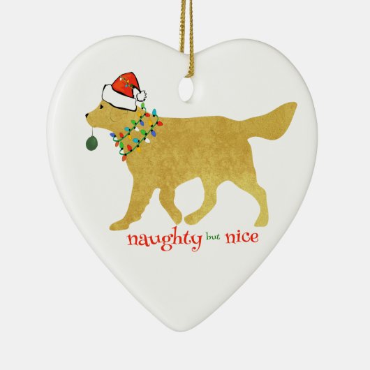 クリスマスゴールデンリトいけなリーバーが素敵 セラミックオーナメント (右)