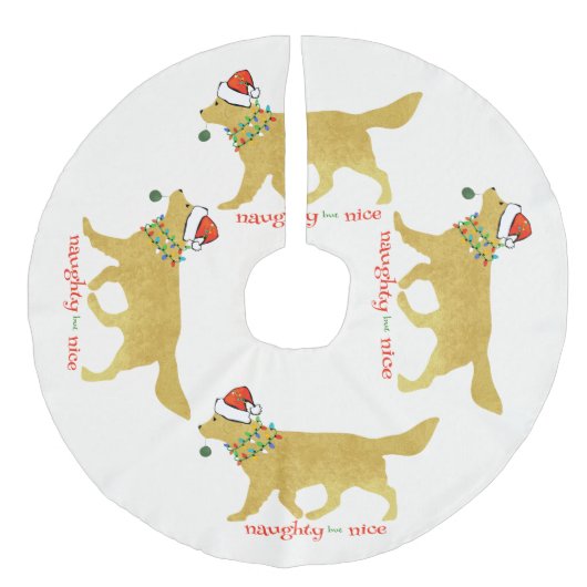 クリスマスゴールデンリトいけなリーバーが素敵 フェイクリネンツリースカート (正面)