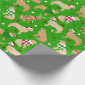 クリスマスゴールデンリトリーバーラッピング紙 ラッピングペーパー (角)