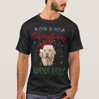 クリスマスゴールデンリトリーバー贈呈パジャマドッグパピー Tシャツ