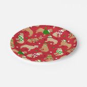 クリスマスゴールデンリトリーバー ペーパープレート (アングル)