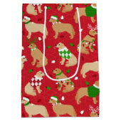 クリスマスゴールデンリトリーバー  ミディアムペーパーバッグ (裏面)