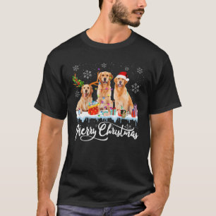 クリスマスゴールデンレトリエバーサンタライトトナディアドゥ Tシャツ