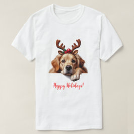 クリスマスゴールデンレトリエバートインデナー Tシャツ