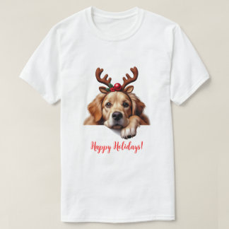 クリスマスゴールデンレトリエバートインデナー Tシャツ
