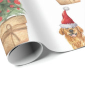 クリスマスゴールデンレトリエバードックラバーギフト ラッピングペーパー (ロールコーナー)