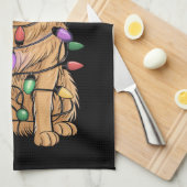 クリスマスゴールデンレトリエバードッグラバーギフトママパパ キッチンタオル (四つ折り)