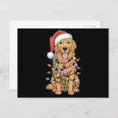 クリスマスゴールデンレトリエバードッグラバーギフトママパパ シーズンポストカード (正面/裏面)