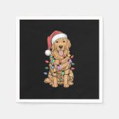 クリスマスゴールデンレトリエバードッグラバーギフトママパパ スタンダードカクテルナプキン (正面)