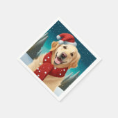 クリスマスゴールデンレトリエバーナプキンス スタンダードカクテルナプキン (角)